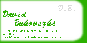 david bukovszki business card